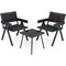 Costway 3 PCS Patio Wicker Chair Set, Rattan Furniture Set with Quick Dry Foam Padding
